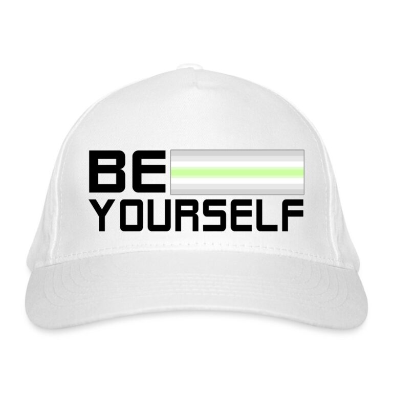 be-yourself-agenderflux-pride-bio-baseballkappe-weiss