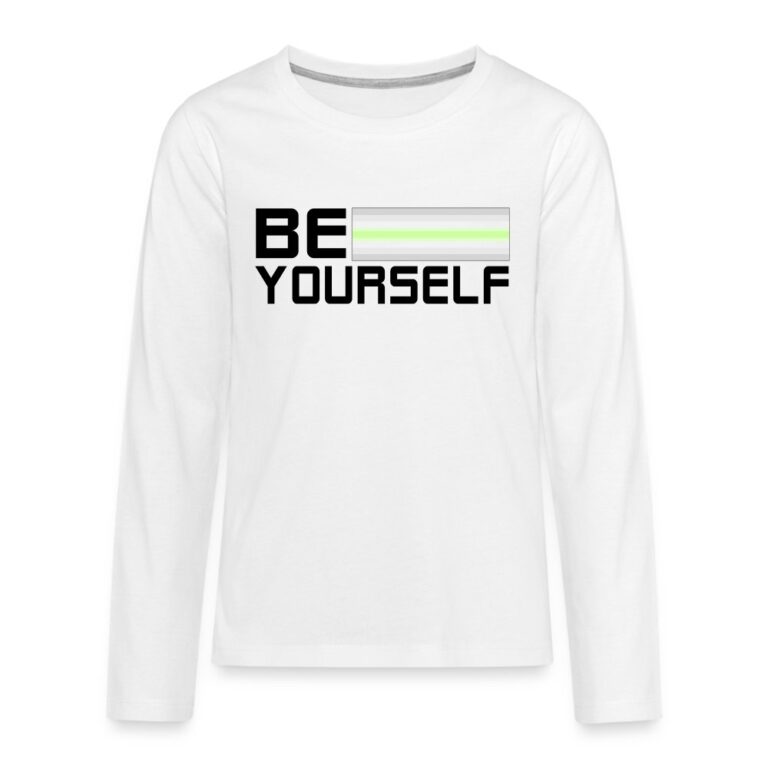 be-yourself-agenderflux-pride-teenager-premium-langarmshirt-weiss