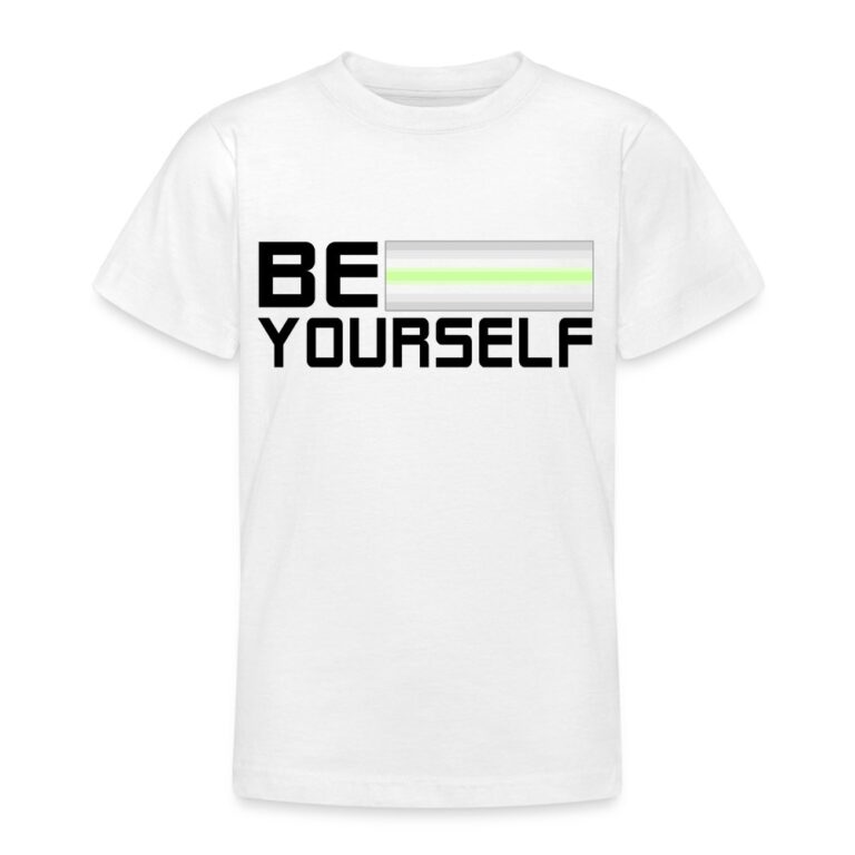 be-yourself-agenderflux-pride-teenager-t-shirt-weiss
