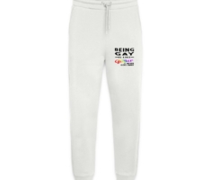 Being Gay is like Glitter - Organic Relaxed Jogginghose Made in EU OFF WHITE