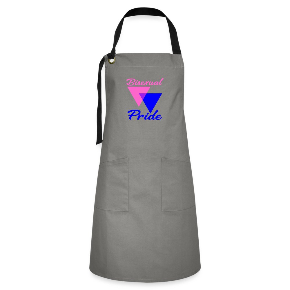 Bisexual Pride Triangles - Kontrastschürze Grau/Schwarz