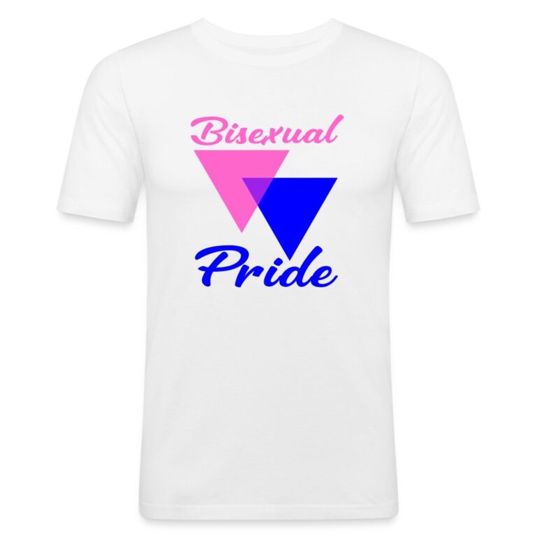 bisexual-pride-triangles-maenner-slim-fit-t-shirt-weiss