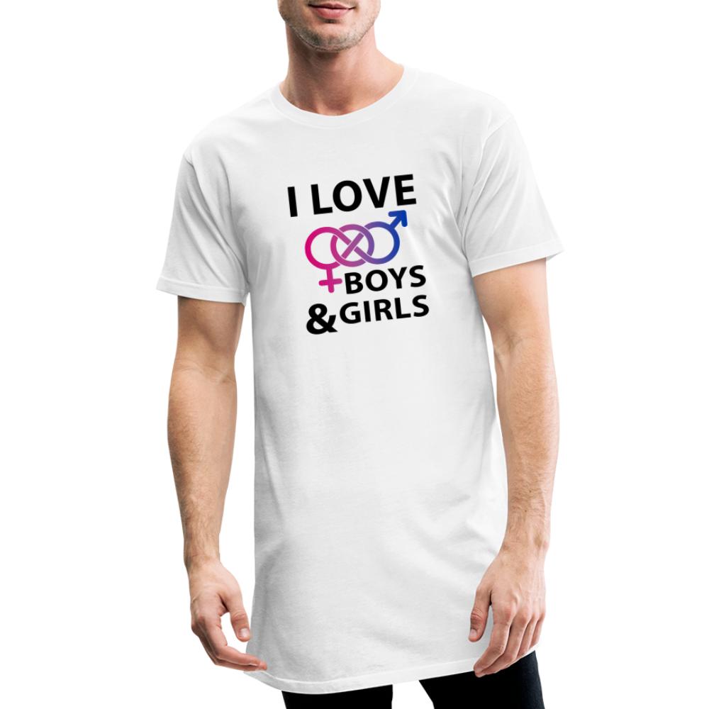 I Love Boys Girls - Männer Urban Longshirt Weiß