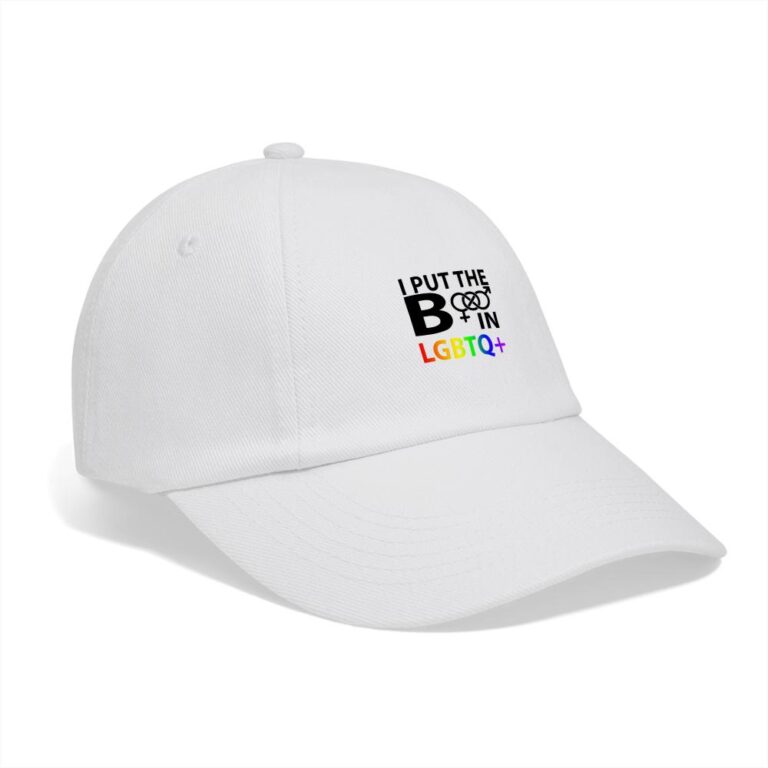 i-put-the-b-in-lgbtq-baseballkappe-weiss-weiss