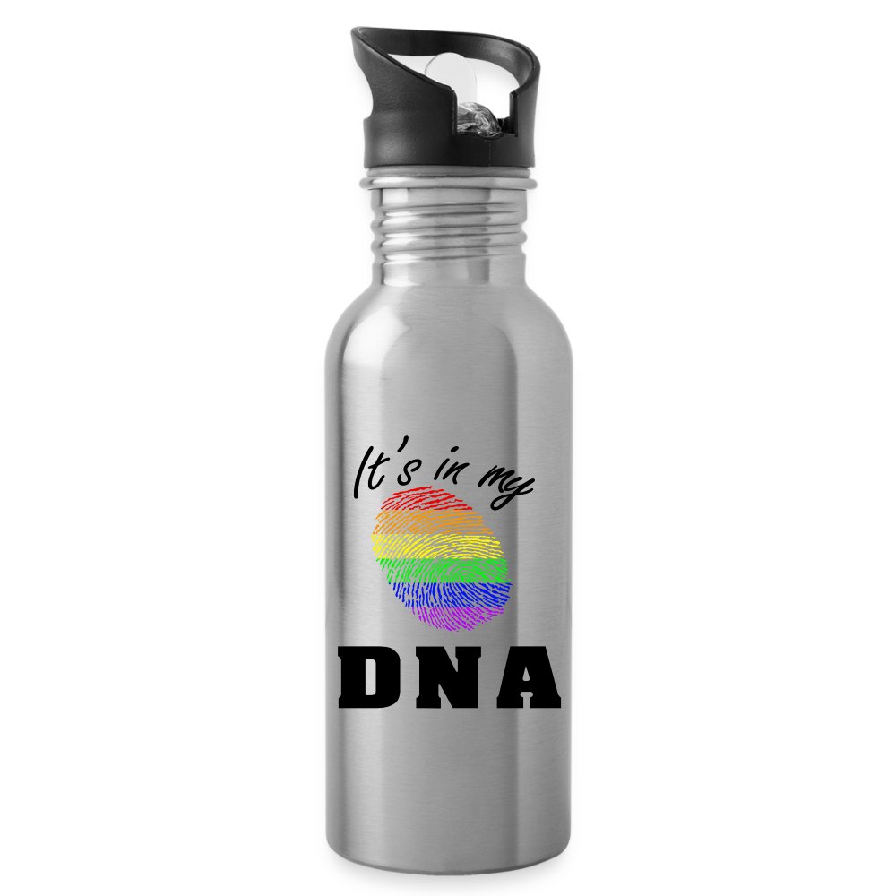 Its in my DNA - Trinkflasche mit integriertem Trinkhalm Lightsilver