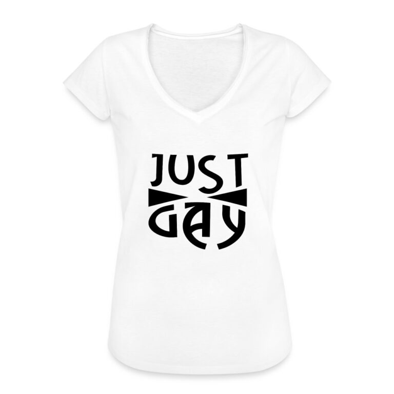 just-gay-frauen-vintage-t-shirt-weiss