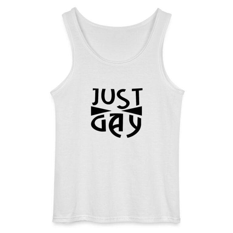 just-gay-gildan-maenner-tank-top-weiss