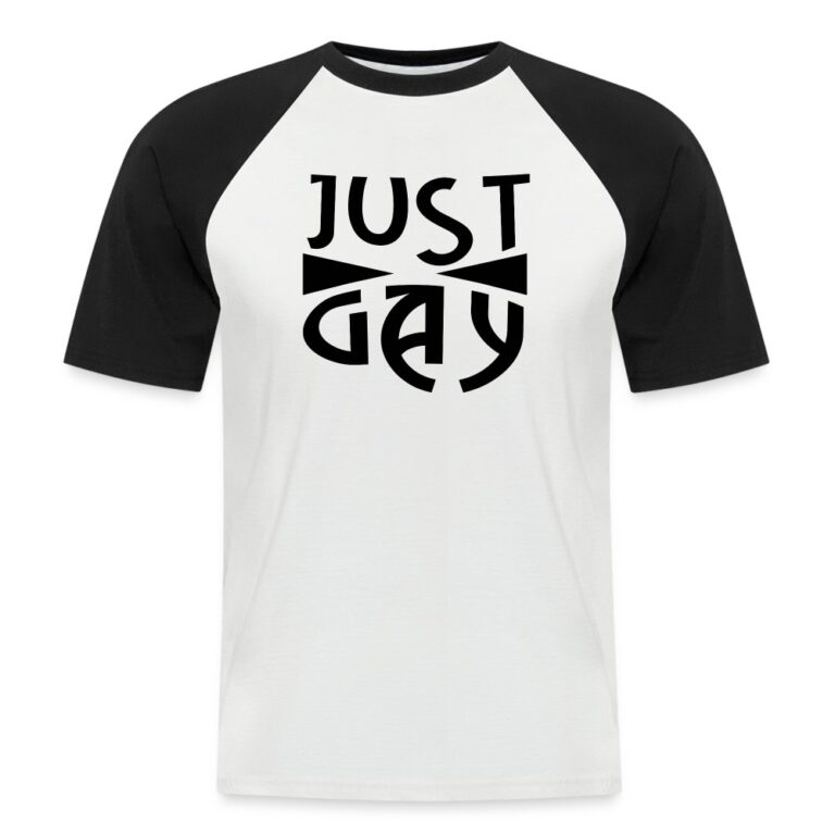 just-gay-maenner-baseball-t-shirt-weiss-schwarz