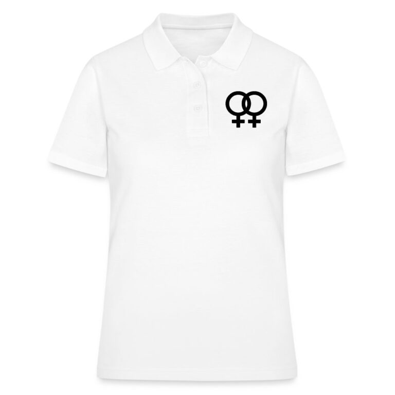 lesbian-pride-gender-signs-frauen-polo-shirt-weiss