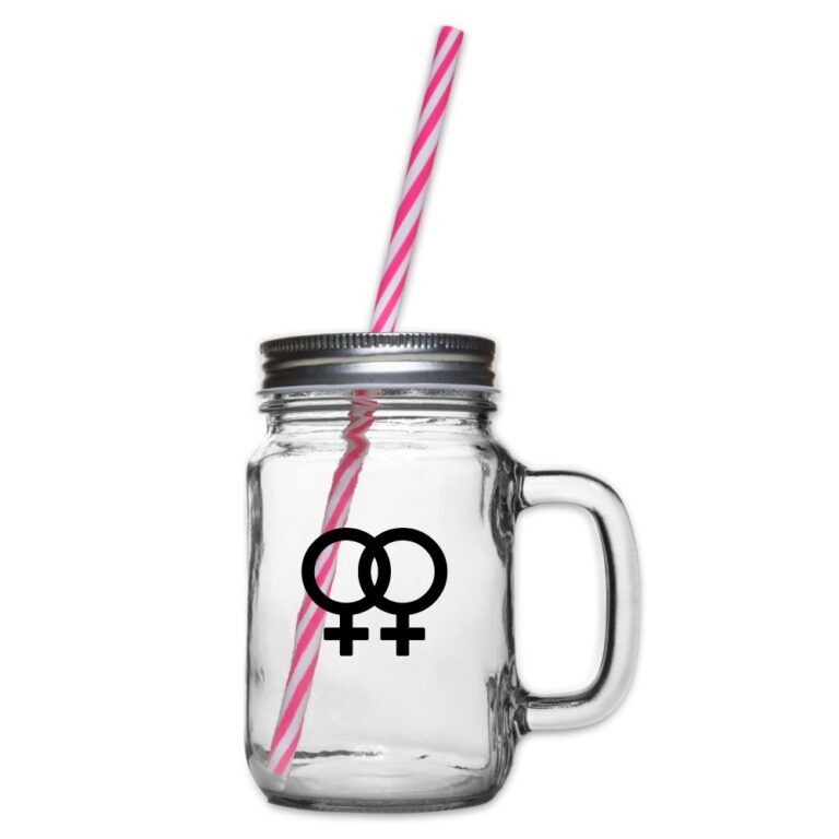 lesbian-pride-gender-signs-henkelglas-mit-schraubdeckel-klar