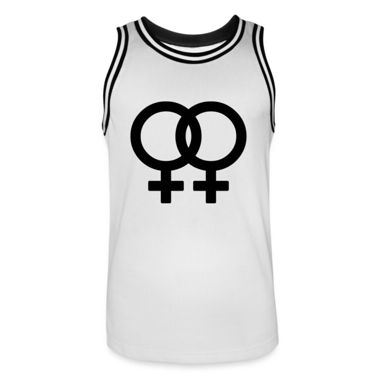 lesbian-pride-gender-signs-maenner-basketball-trikot-weiss-schwarz