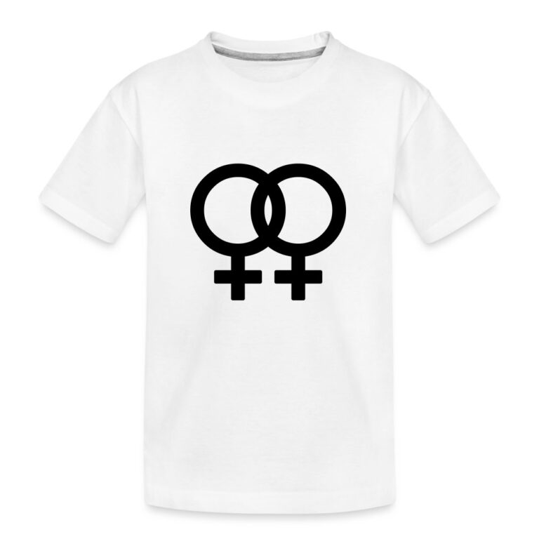 lesbian-pride-gender-signs-teenager-premium-bio-t-shirt-weiss