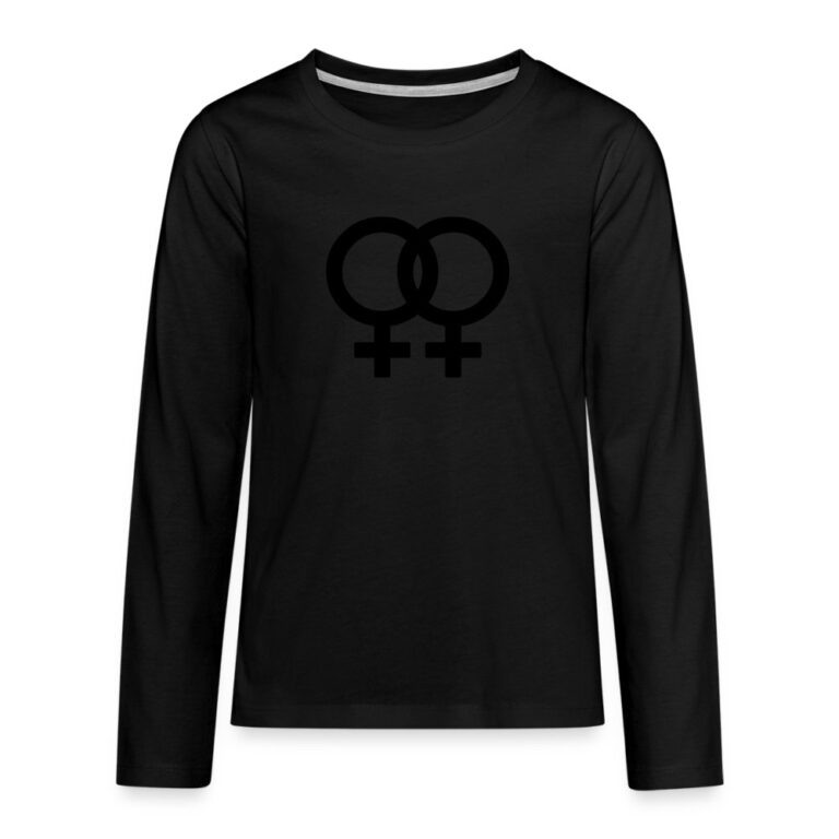 lesbian-pride-gender-signs-teenager-premium-langarmshirt-schwarz