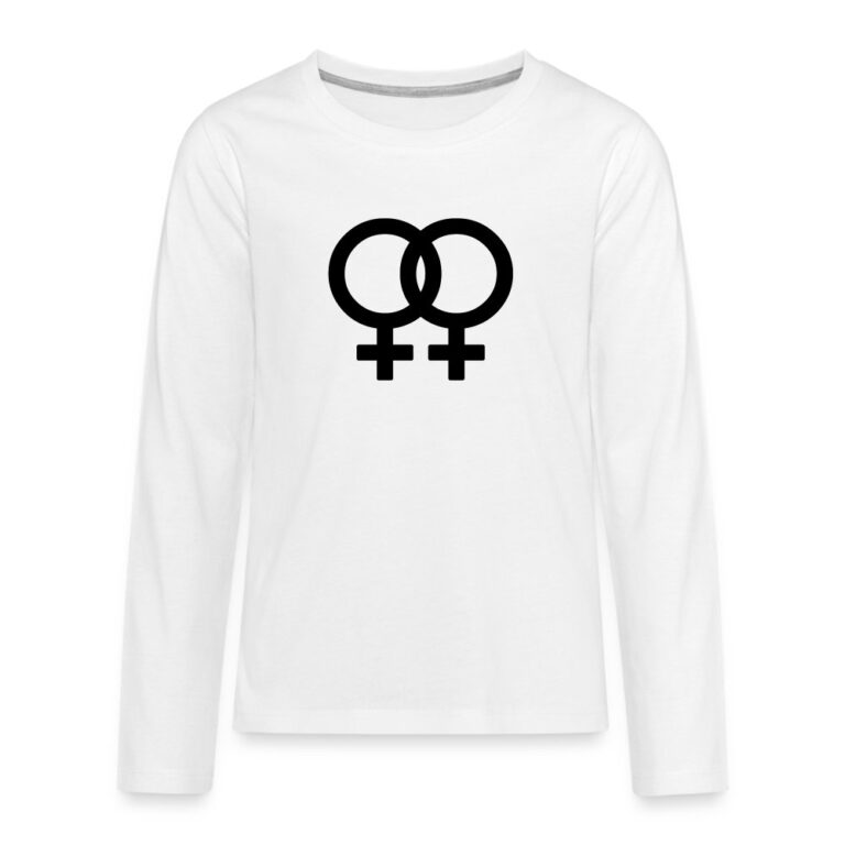 lesbian-pride-gender-signs-teenager-premium-langarmshirt-weiss