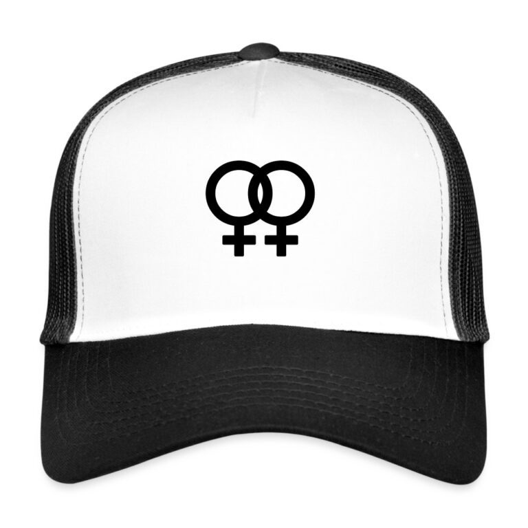 lesbian-pride-gender-signs-trucker-cap-weiss-schwarz