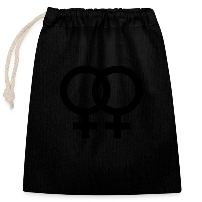 lesbian-pride-gender-signs-verschliessbarer-geschenkbeutel-aus-baumwolle-25x30cm-schwarz