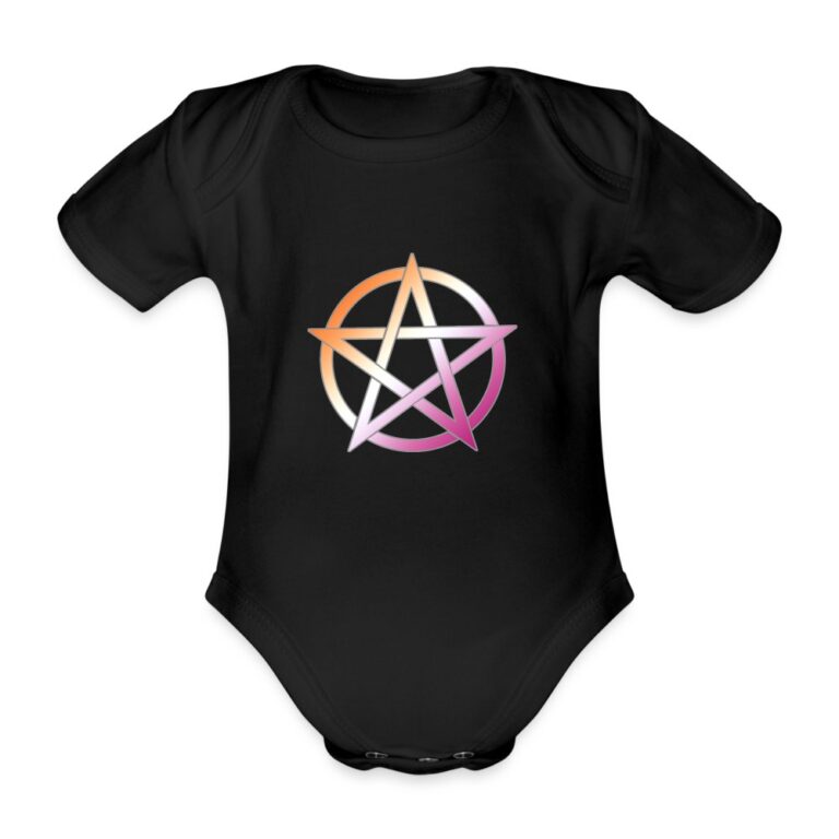 lesbian-pride-pentagramm-baby-bio-kurzarm-body-schwarz