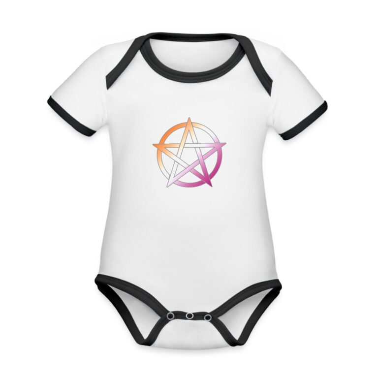 lesbian-pride-pentagramm-baby-bio-kurzarm-kontrastbody-weiss-schwarz