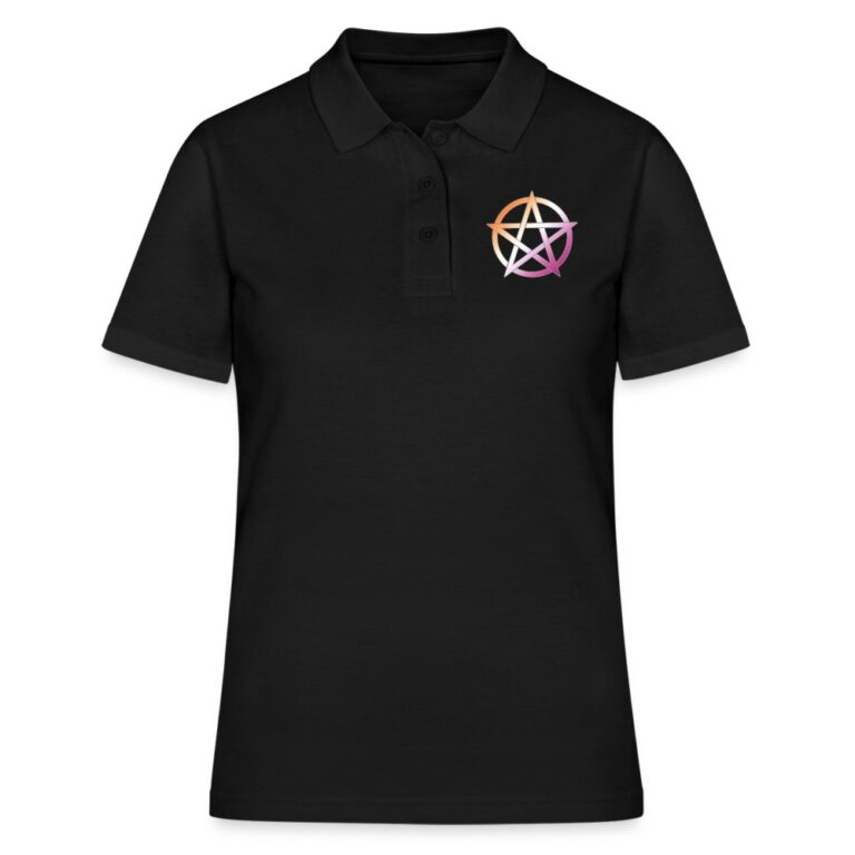 lesbian-pride-pentagramm-frauen-polo-shirt-schwarz