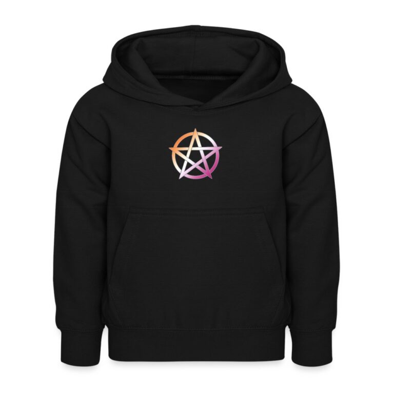 lesbian-pride-pentagramm-kinder-hoodie-schwarz