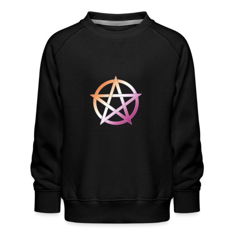 lesbian-pride-pentagramm-kinder-premium-pullover-schwarz