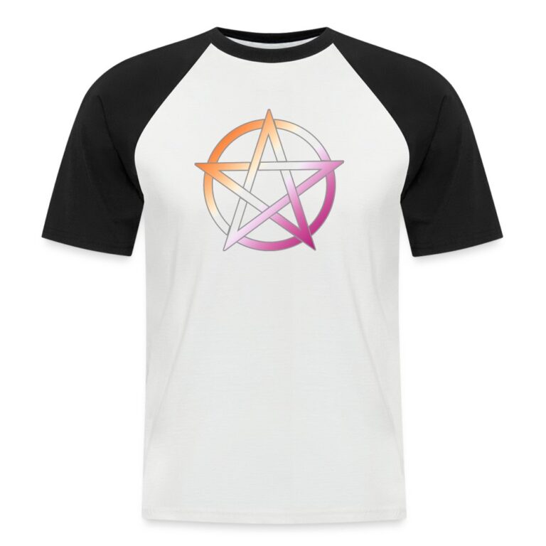 lesbian-pride-pentagramm-maenner-baseball-t-shirt-weiss-schwarz