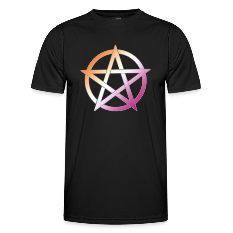 lesbian-pride-pentagramm-maenner-funktions-t-shirt-schwarz