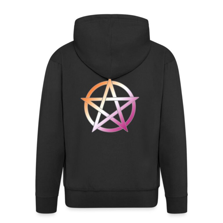 lesbian-pride-pentagramm-maenner-premium-kapuzenjacke-schwarz