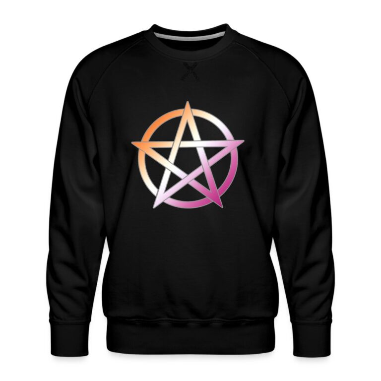 lesbian-pride-pentagramm-maenner-premium-pullover-schwarz