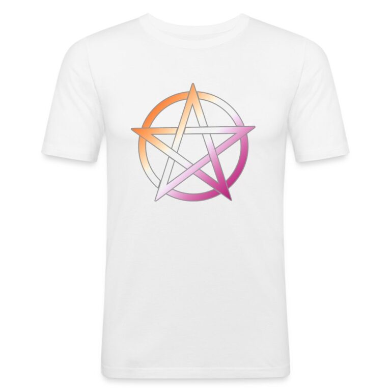 lesbian-pride-pentagramm-maenner-slim-fit-t-shirt-weiss