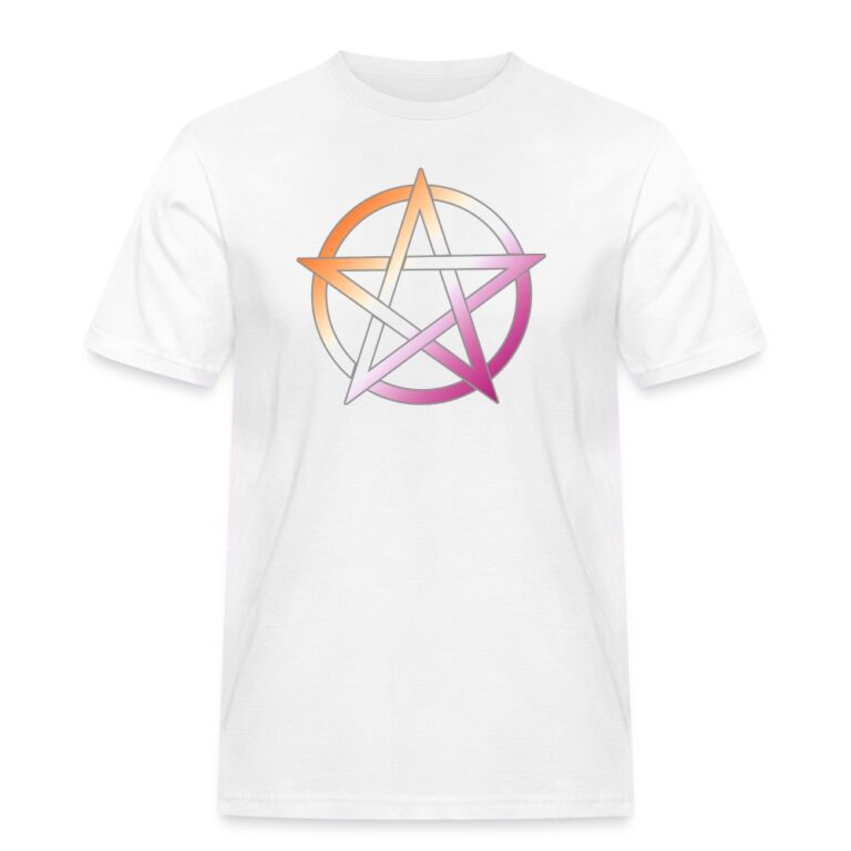 lesbian-pride-pentagramm-maenner-workwear-t-shirt-weiss