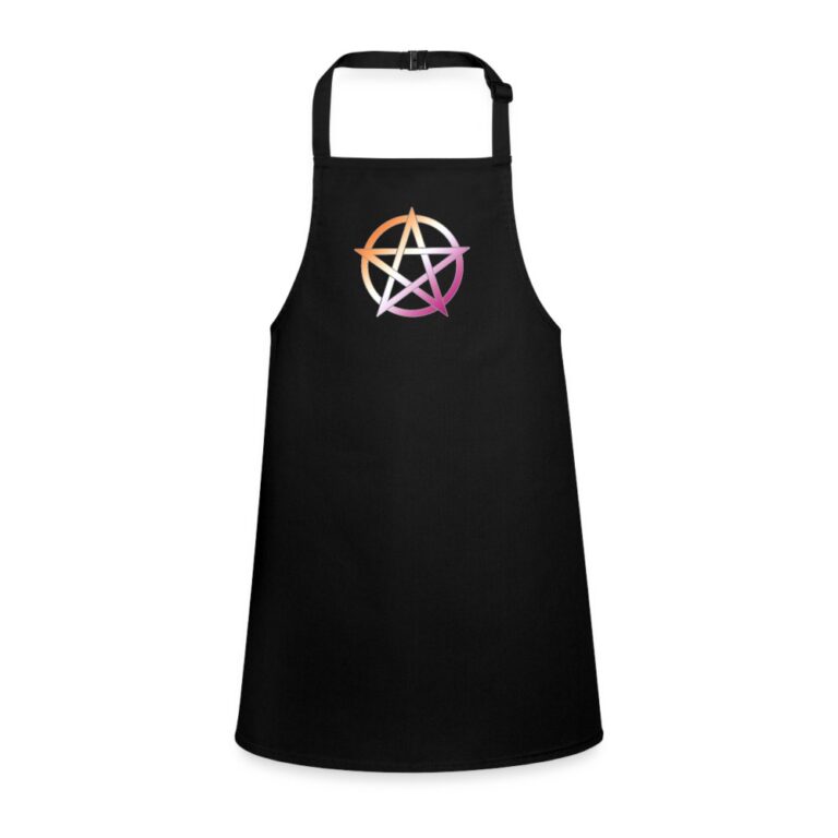 lesbian-pride-pentagramm-schuerze-fuer-kinder-schwarz
