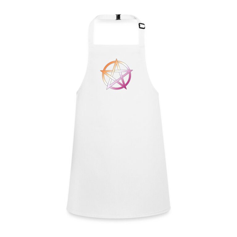 lesbian-pride-pentagramm-schuerze-fuer-kinder-weiss