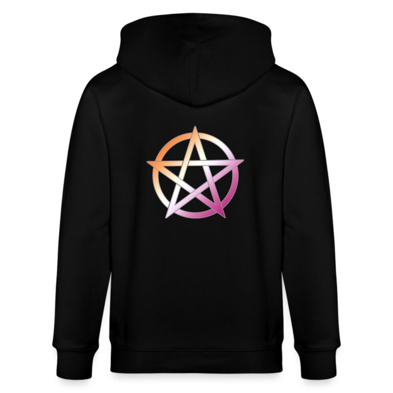 lesbian-pride-pentagramm-stanleystella-unisex-bio-kapuzenjacke-cultivator-schwarz