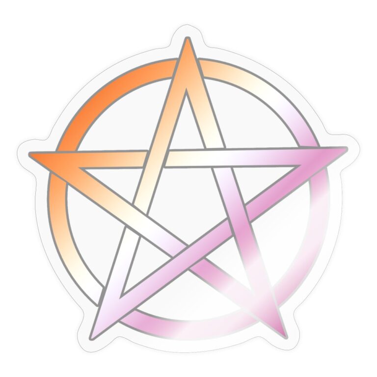 lesbian-pride-pentagramm-sticker-transparent-glaenzend