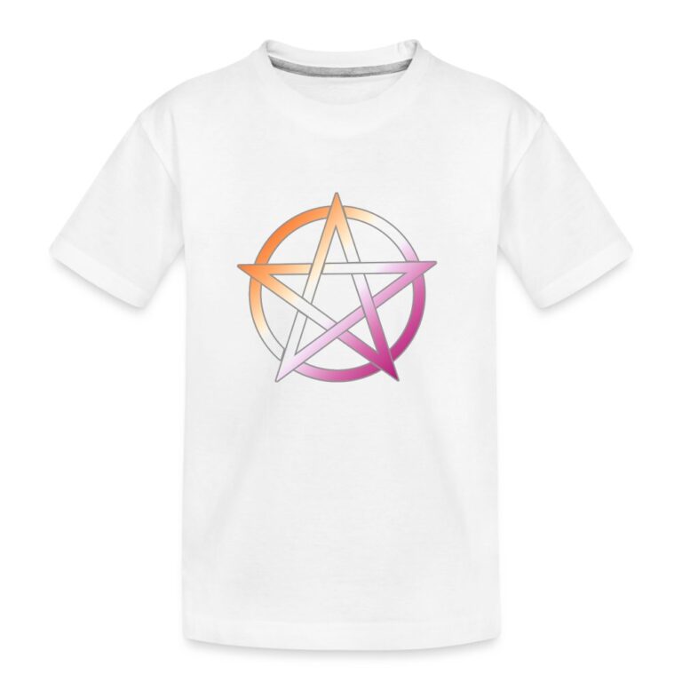 lesbian-pride-pentagramm-teenager-premium-bio-t-shirt-weiss
