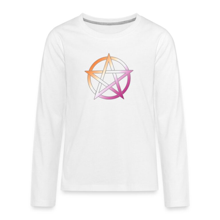 lesbian-pride-pentagramm-teenager-premium-langarmshirt-weiss