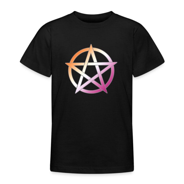lesbian-pride-pentagramm-teenager-t-shirt-schwarz