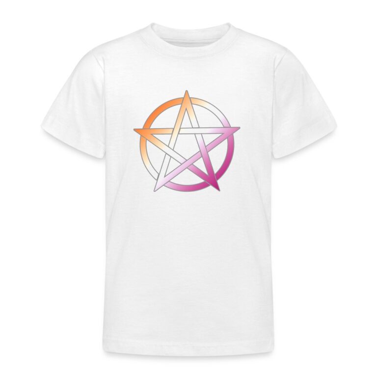 lesbian-pride-pentagramm-teenager-t-shirt-weiss