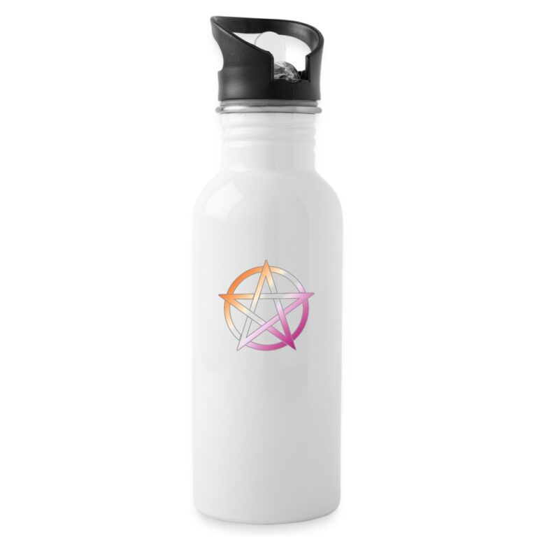 lesbian-pride-pentagramm-trinkflasche-mit-integriertem-trinkhalm-weiss