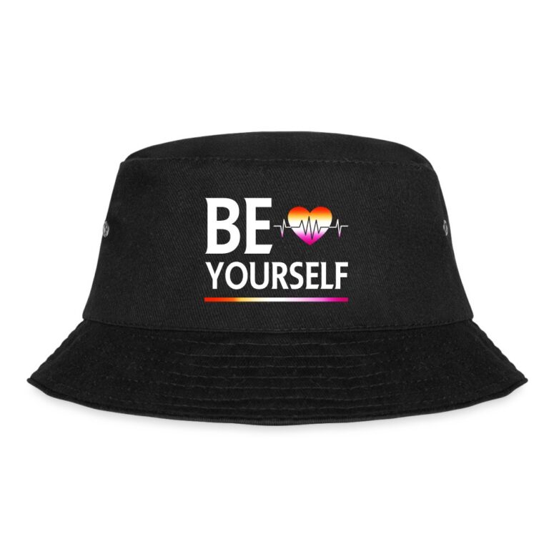 liebevolles-statement-be-yourself-herzschlag-fischerhut-schwarz