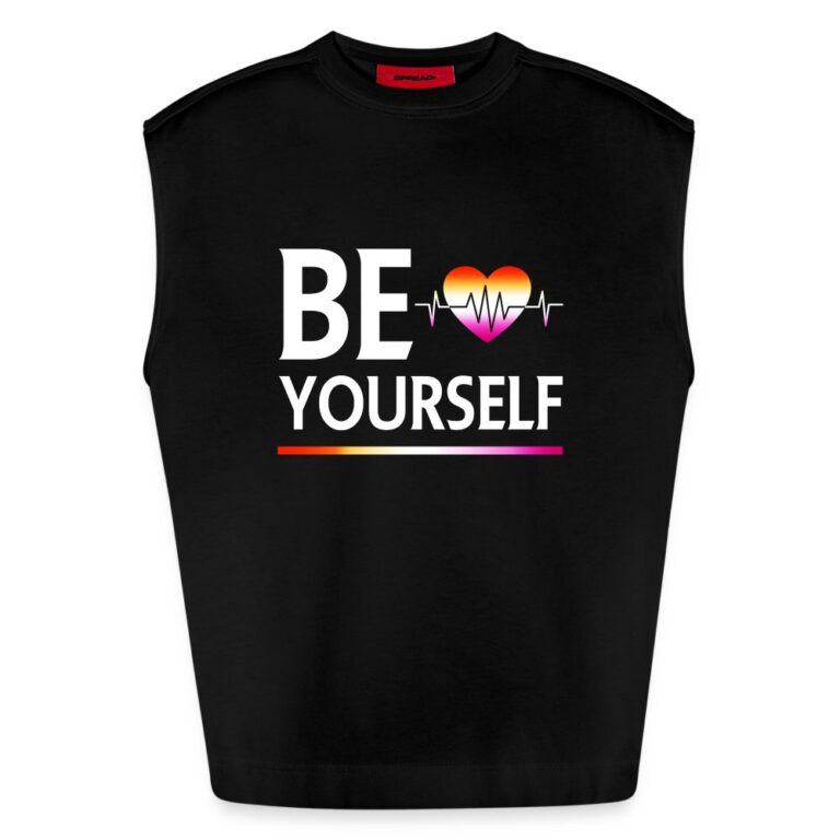 liebevolles-statement-be-yourself-herzschlag-heavyweight-oversized-organic-tank-top-made-in-eu-solid-black
