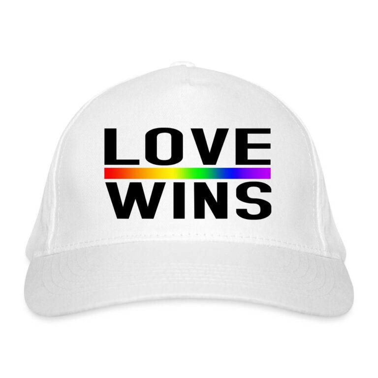love-wins-bio-baseballkappe-weiss
