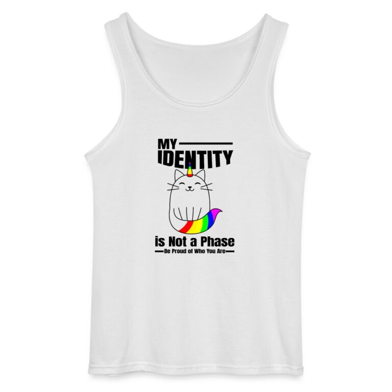 my-identity-is-not-a-phase-gildan-maenner-tank-top-weiss