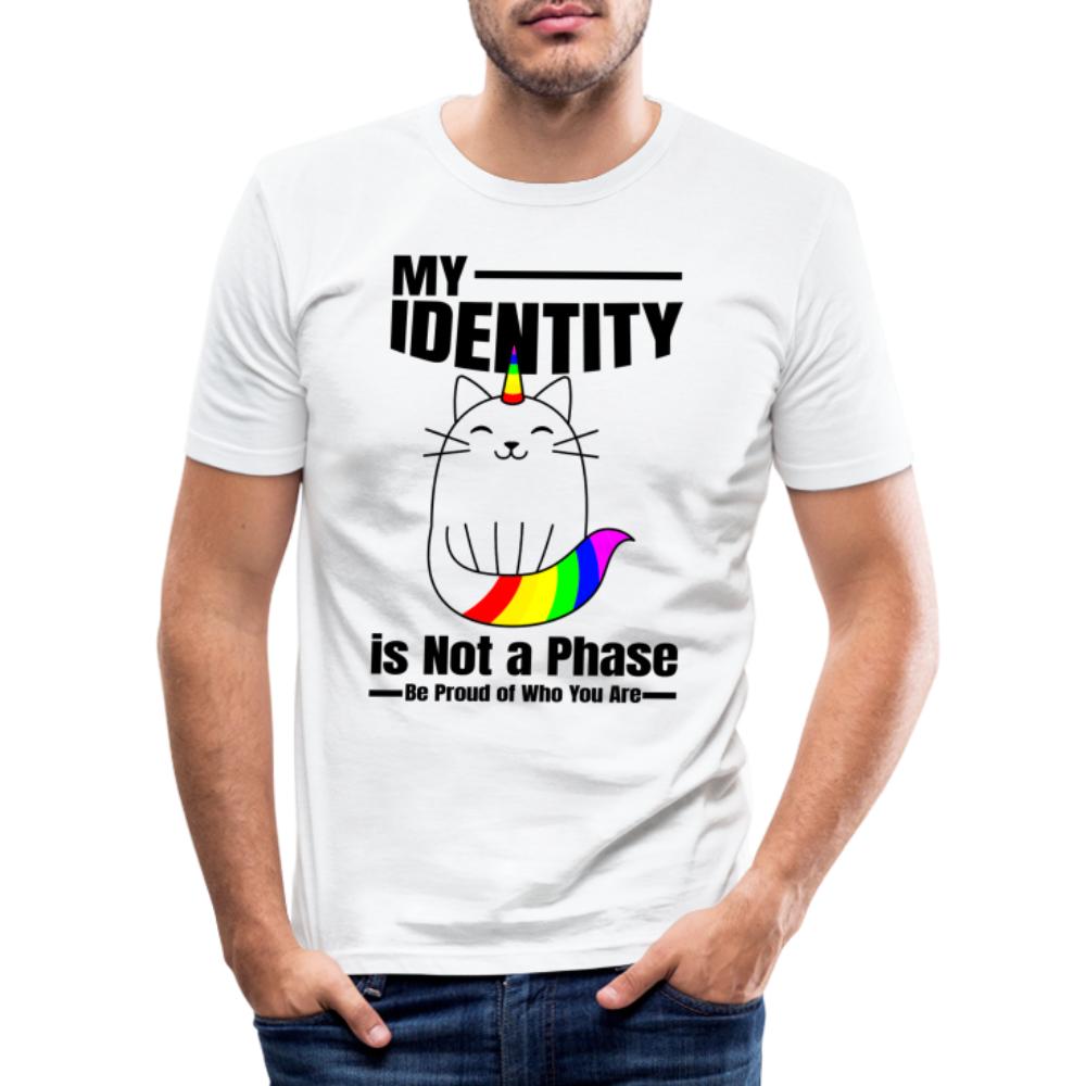 my-identity-is-not-a-phase-maenner-slim-fit-t-shirt-weiss