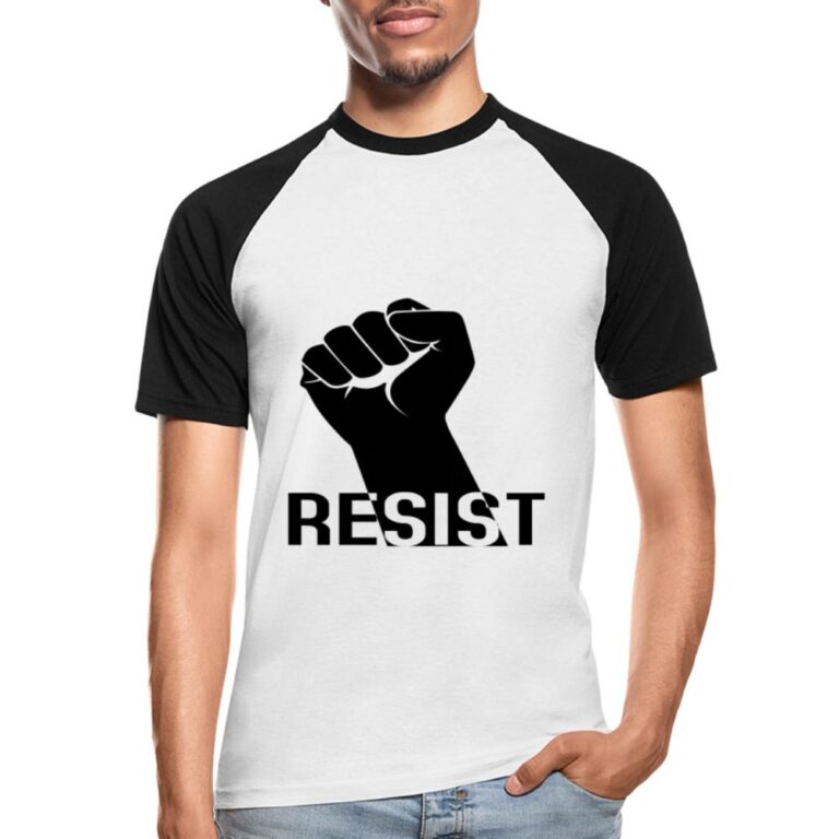 resist-maenner-baseball-t-shirt-weiss-schwarz