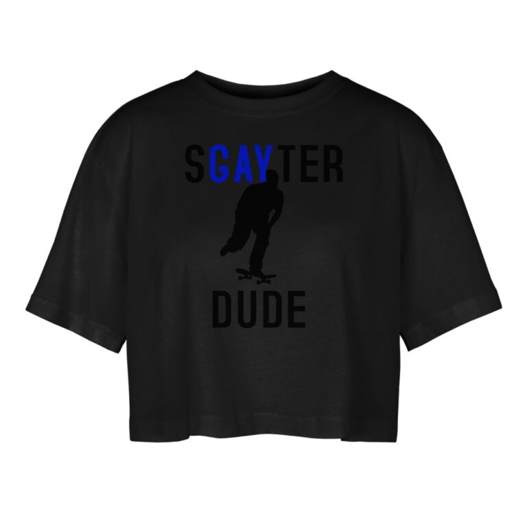 sgayter-dude-frauen-oversized-cropped-t-shirt-schwarz