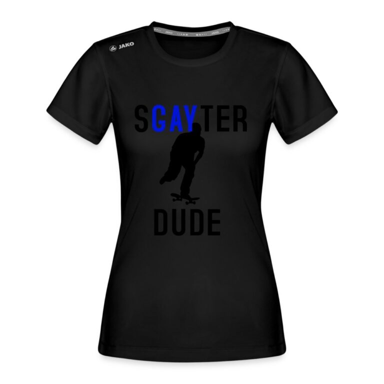 sgayter-dude-jako-frauen-t-shirt-run-20-schwarz