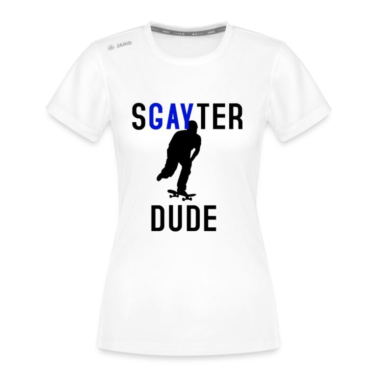 sgayter-dude-jako-frauen-t-shirt-run-20-weiss