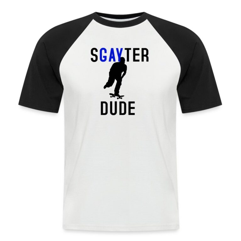 sgayter-dude-maenner-baseball-t-shirt-weiss-schwarz